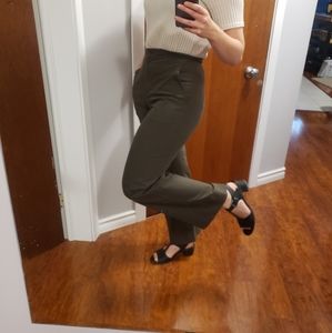 Thin cotton mid-rise trousers